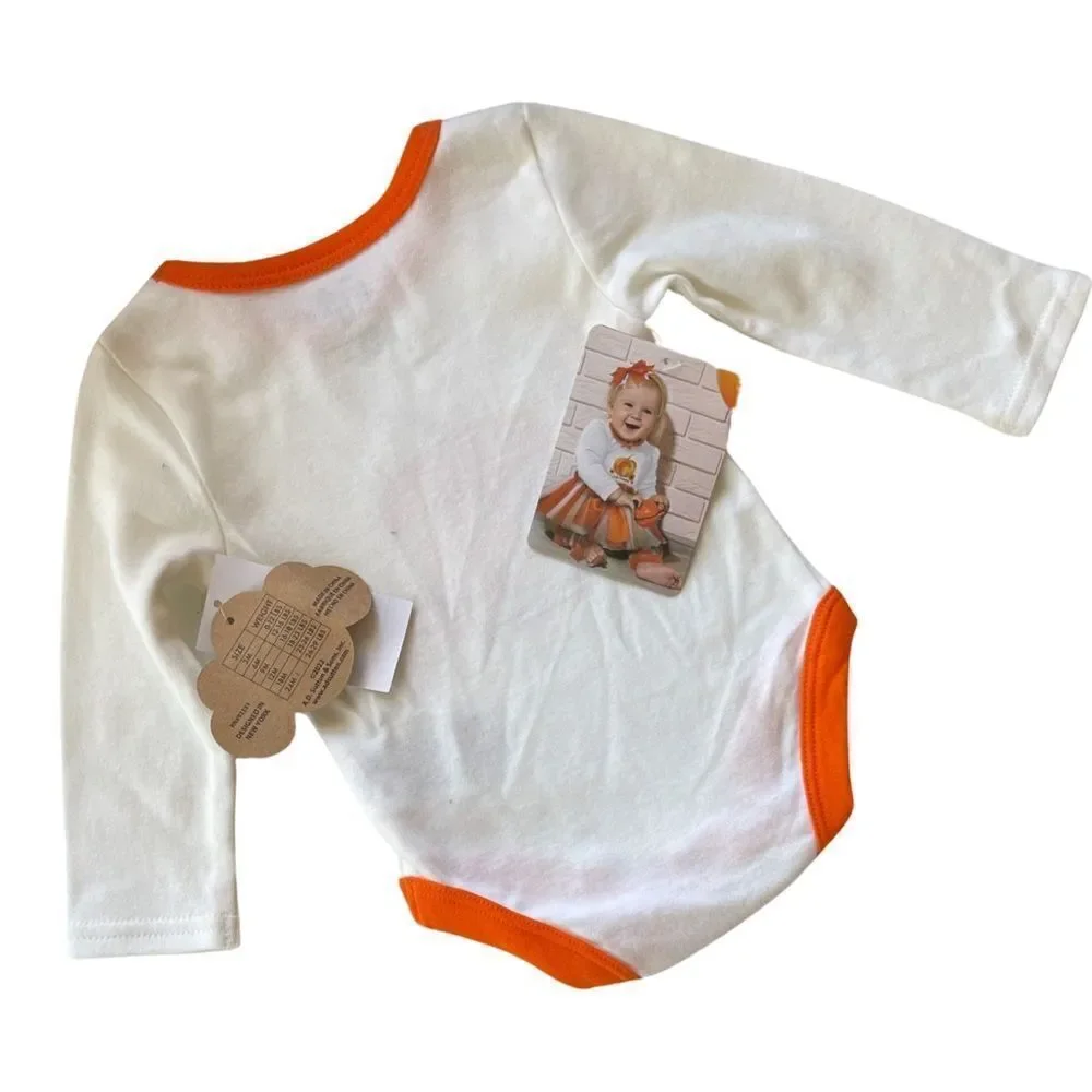 Baby Essentials Baby Girls Hello Pumpkin Bodysuit Set Size 6 Months NWT
